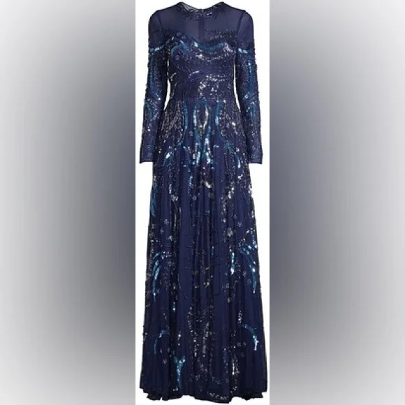 MAC DUGGAL 5217 NWT Long Sleeve Embellished Illusion Evening Gown MOB Holiday - Picture 4 of 4
